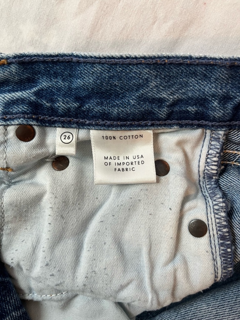 GRLFRND Denim Jeans in Light Blue with Tan Patch - Picture 5 of 5